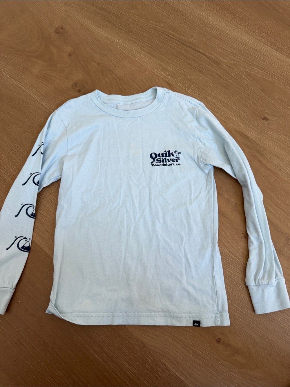 Quiksilver Light Blue Long Sleeve Logo Tee for Kids